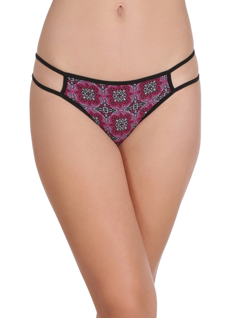 

Clovia Pink & Purple Low Waist Printed Bikini Briefs PN2304P15