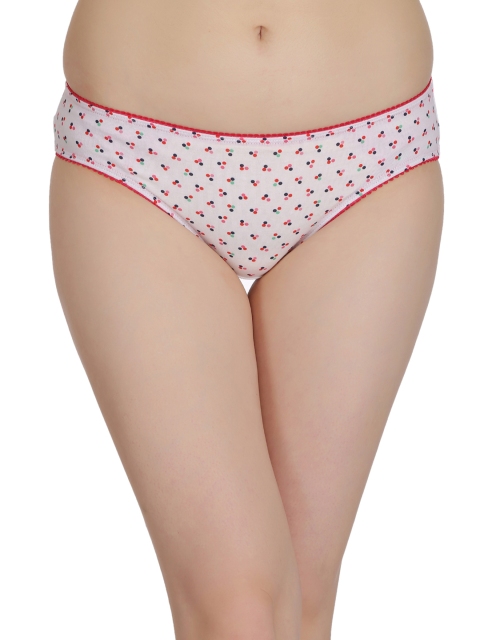 

Clovia White Low Waist Printed Bikini Briefs PN2314P18