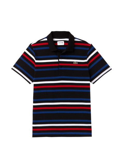

Lacoste Men Black & Red Striped Polo Collar T-shirt