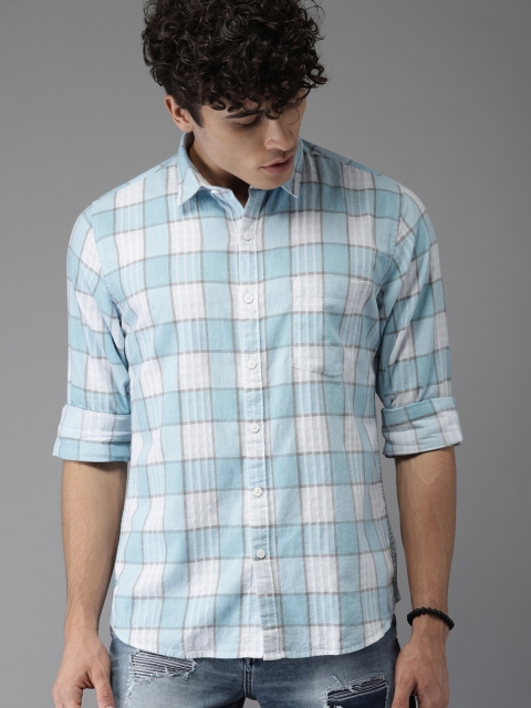 

Moda Rapido Men Blue & White Regular Fit Checked Casual Shirt