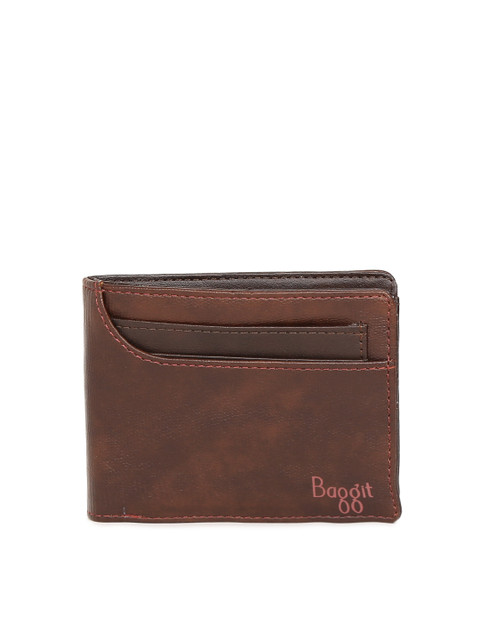 

Baggit Men Brown Solid Two Fold Wallet