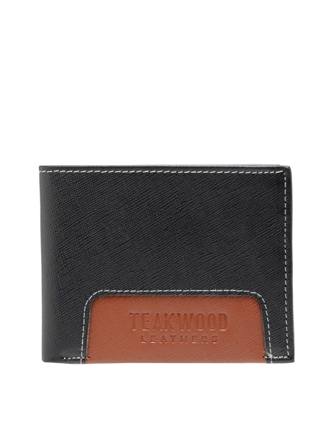 

Teakwood Leathers Men Black Solid Two Fold Wallet