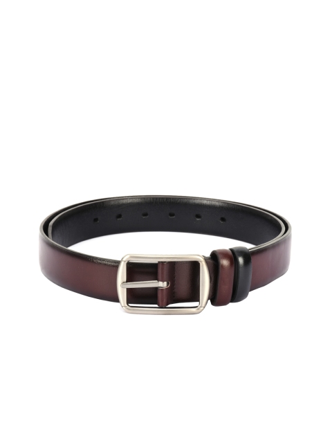 

BuckleUp Men Coffee Brown & Black Solid Belt