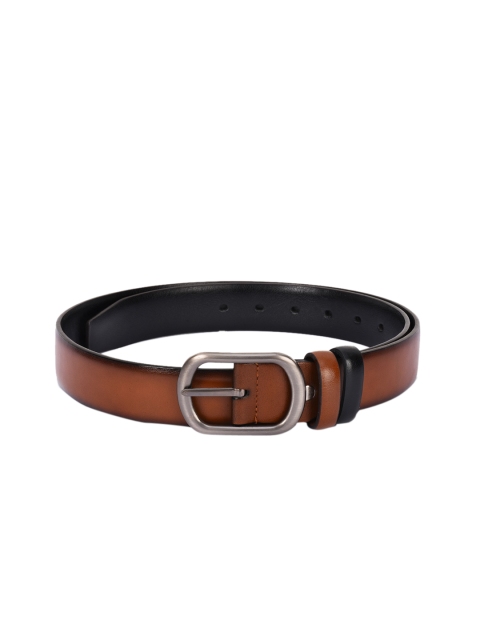 

BuckleUp Men Brown & Black Solid Belt