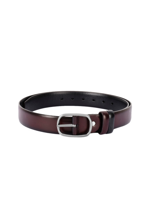 

BuckleUp Men Coffee Brown & Black Solid Belt