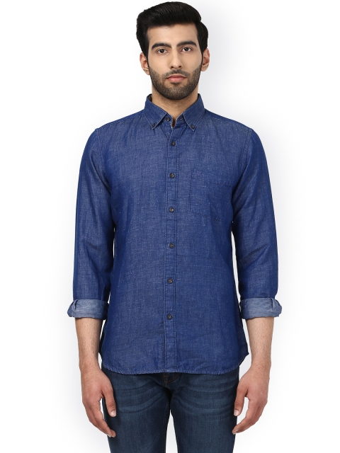 

Raymond Men Blue Regular Fit Solid Casual Shirt