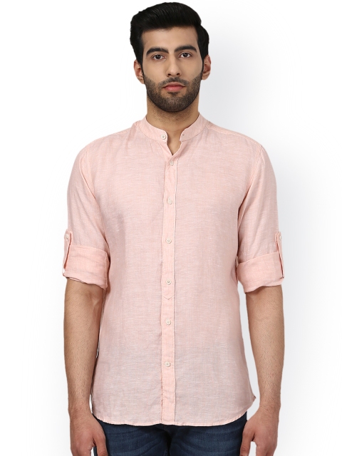 

Raymond Men Orange Regular Fit Solid Linen Casual Shirt