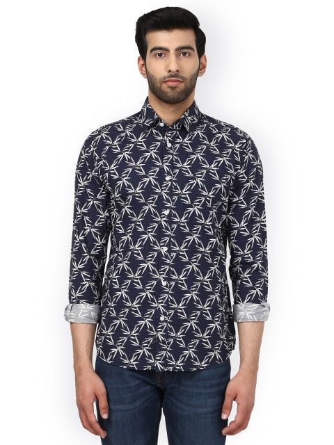 

Raymond Men Blue & White Slim Fit Printed Casual Shirt