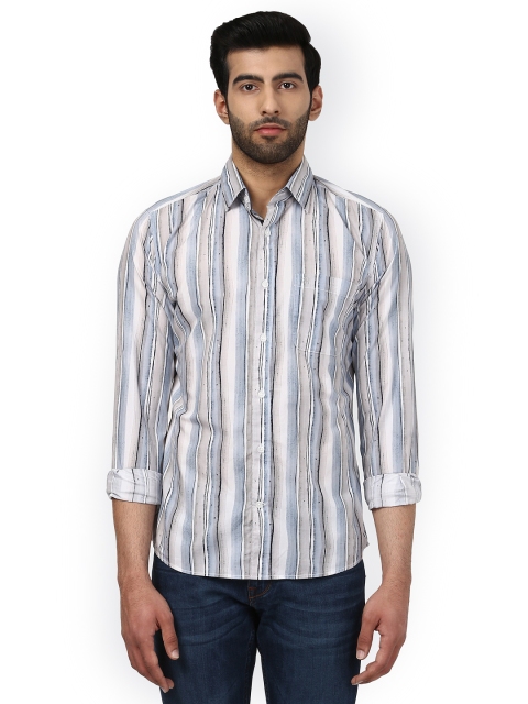 

Raymond Men Grey Slim Fit Printed Casual Shirt
