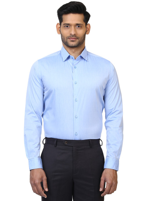 

Raymond Men Blue Slim Fit Solid Formal Shirt
