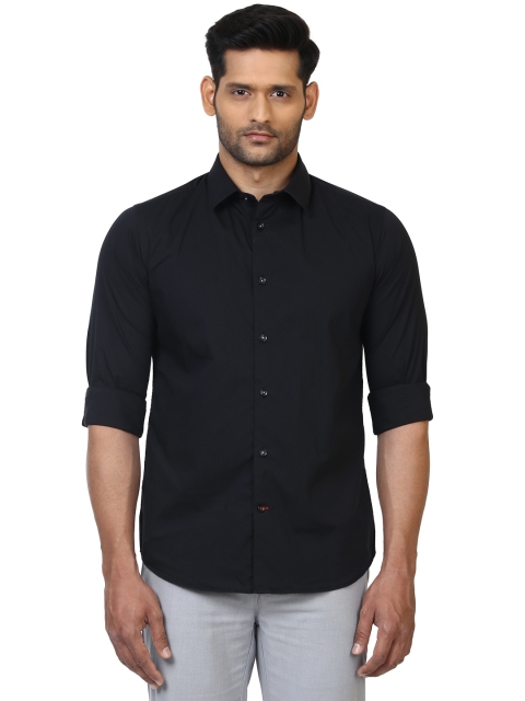 

Raymond Men Black Slim Fit Solid Casual Shirt