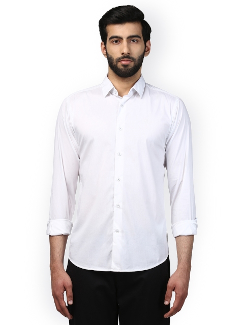 

Raymond Men White Slim Fit Solid Semiformal Shirt