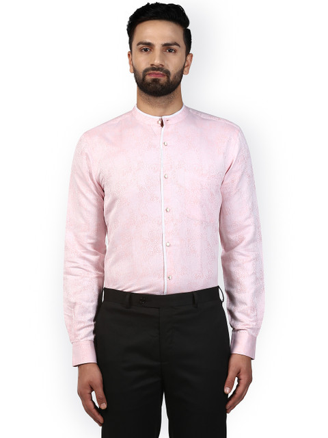 

Raymond Men Red Regular Fit Self Design Casual Shirt