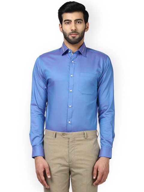 

Raymond Men Blue Slim Fit Solid Formal Shirt