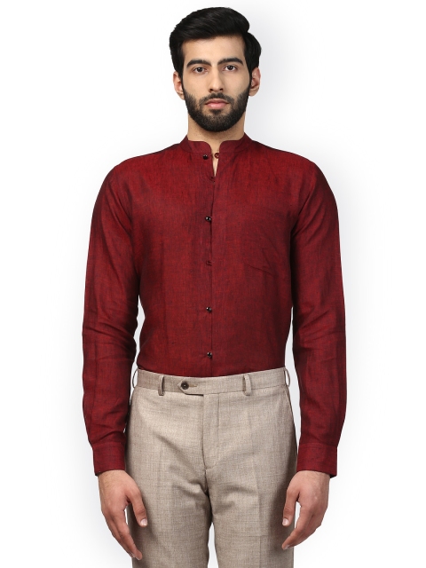 

Raymond Men Maroon Regular Fit Solid Casual Shirt
