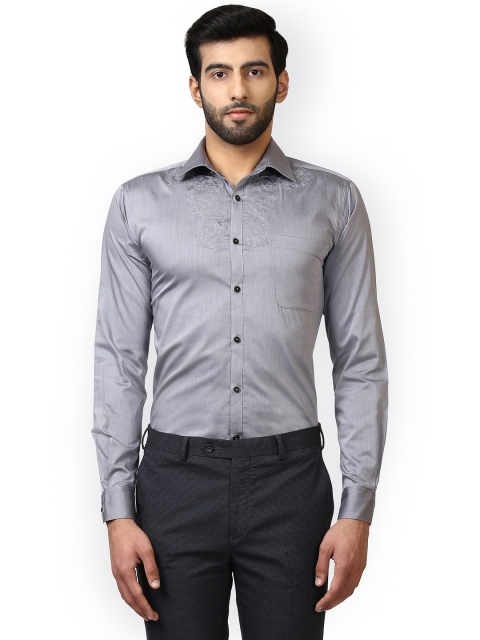 

Raymond Men Grey Slim Fit Solid Formal Shirt