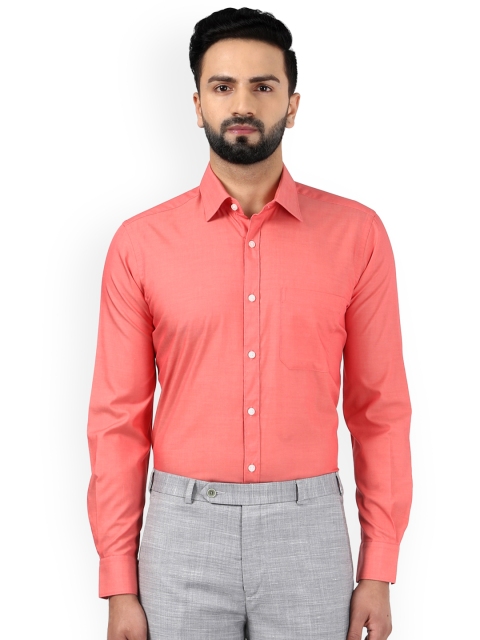 

Raymond Men Coral Regular Fit Solid Formal Cotton Shirt