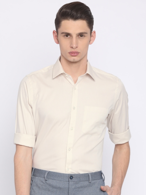 

Raymond Men Beige Solid Smart Casual Shirt