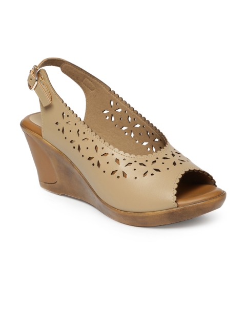 

Monrow Women Beige Solid Peep Toes