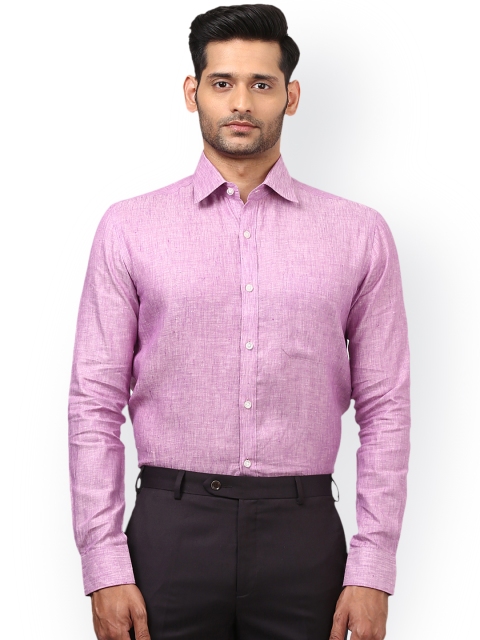 

Raymond Men Purple Regular Fit Solid Linen Formal Shirt