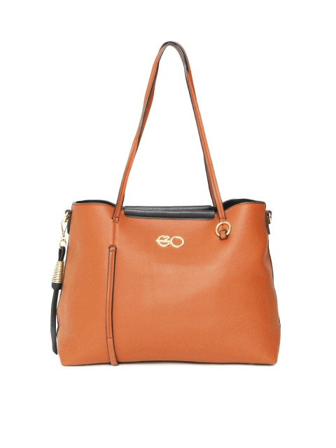 

E2O Tan Brown Solid Shoulder Bag