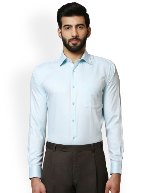 

Raymond Men Blue Regular Fit Self Design Formal Shirt