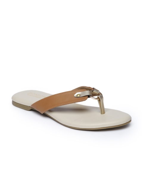 

Monrow Women Tan Solid Synthetic Open Toe Flats
