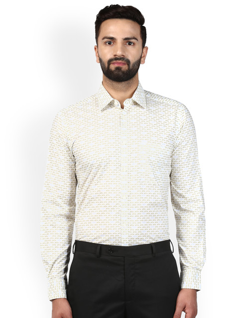 

Raymond Men White Regular Fit Printed Formal Shirt