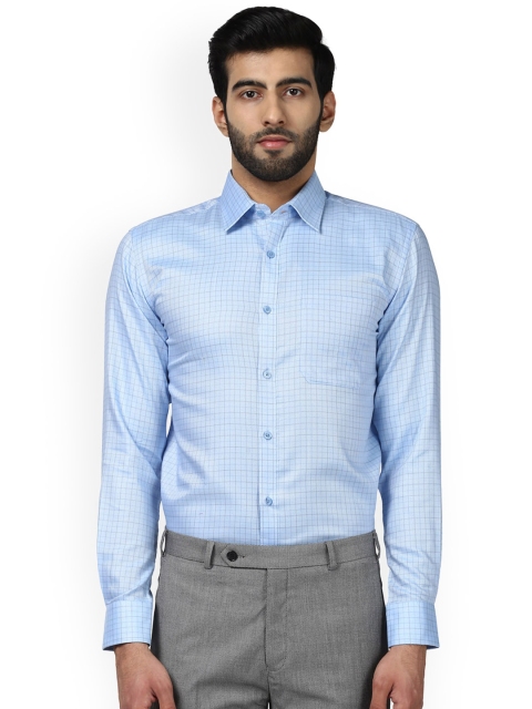 

Raymond Men Blue Regular Fit Checked Formal Shirt