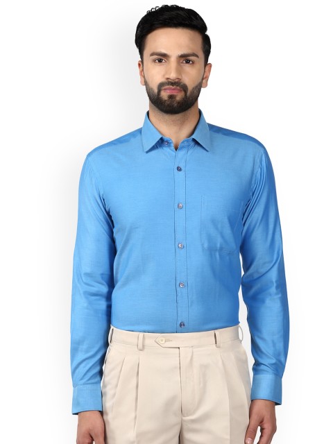 

Raymond Men Blue Regular Fit Solid Formal Shirt