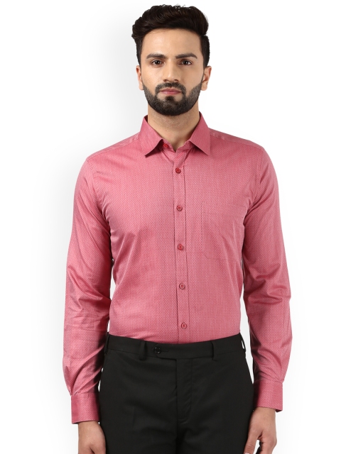 

Raymond Men Red Regular Fit Self Design Formal Shirt