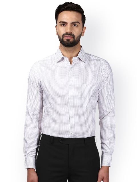

Raymond Men White Regular Fit Checked Formal Shirt