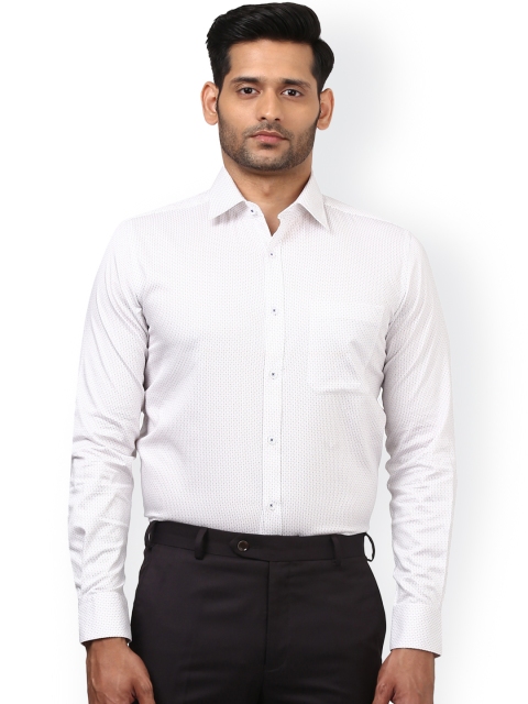 

Raymond Men White & Orange Regular Fit Printed Formal Shirt