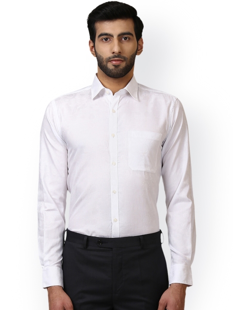 

Raymond Men White Regular Fit Self Design Formal Shirt