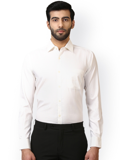 

Raymond Men Beige Regular Fit Self Design Formal Shirt