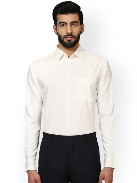 

Raymond Men White Regular Fit Self Design Formal Shirt