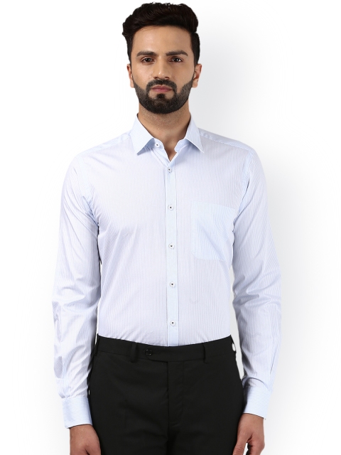 

Raymond Men Blue Regular Fit Striped Formal Shirt
