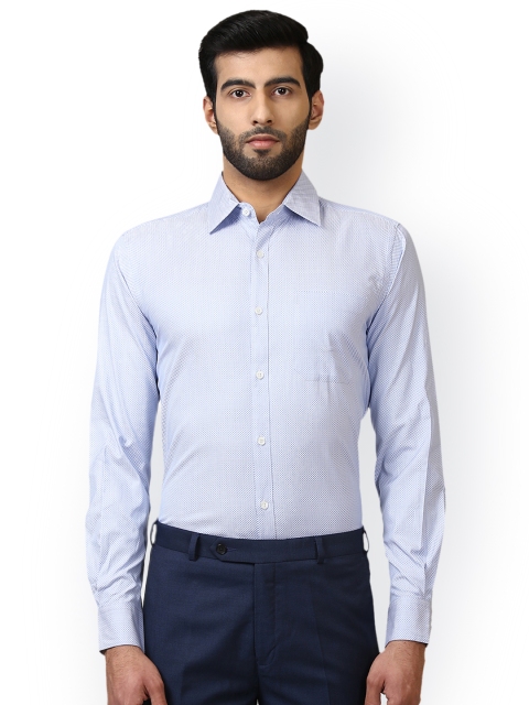

Raymond Men Blue Regular Fit Self Design Formal Shirt