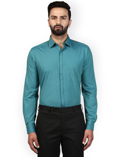 

Raymond Men Teal Slim Fit Solid Formal Shirt