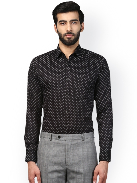 

Raymond Men Black Printed Slim Fit Semi Formal Shirt