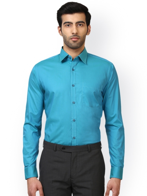 

Raymond Men Turquoise Blue Slim Fit Solid Formal Shirt