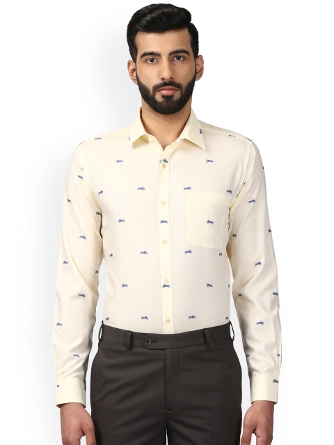

Raymond Men Yellow Slim Fit Printed Casual Shirt
