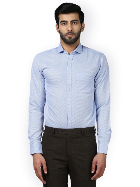 

Raymond Men Blue Slim Fit Checked Casual Shirt