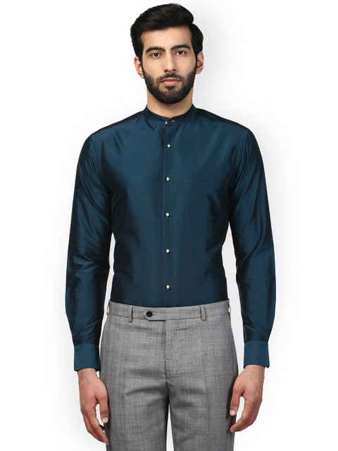 

Raymond Men Blue Regular Fit Solid Casual Shirt