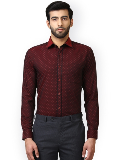 

Raymond Men Maroon Regular Fit Printed Formal Shirt
