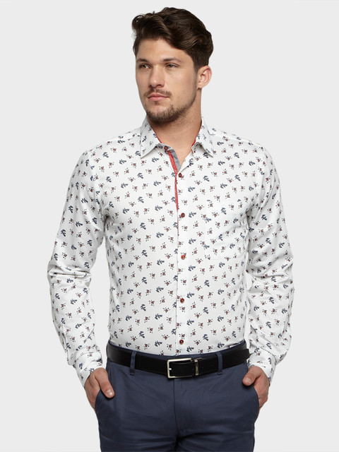 

Raymond Men White Regular Fit Printed Formal Shirt