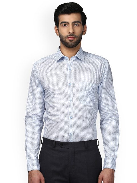 

Raymond Men Blue Regular Fit Printed Casual Shirt