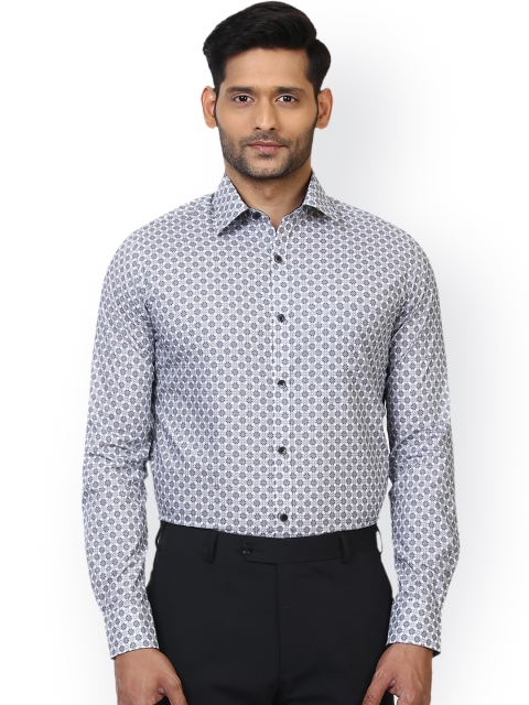

Raymond Men Blue Regular Fit Printed Formal Shirt