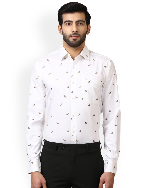 

Raymond Men White & Beige Regular Fit Printed Casual Shirt