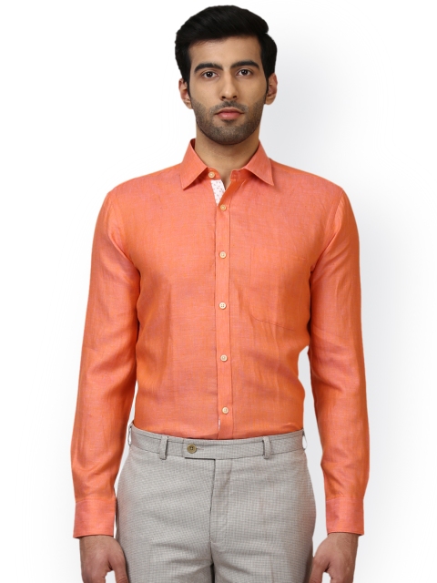

Raymond Men Orange Linen Solid Formal Shirt